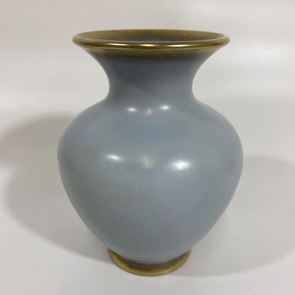 Vintage DUMLER BREIDEN HOHR German Art Pottery Vase Midcentury‎ Blue Matte 6”